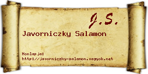 Javorniczky Salamon névjegykártya